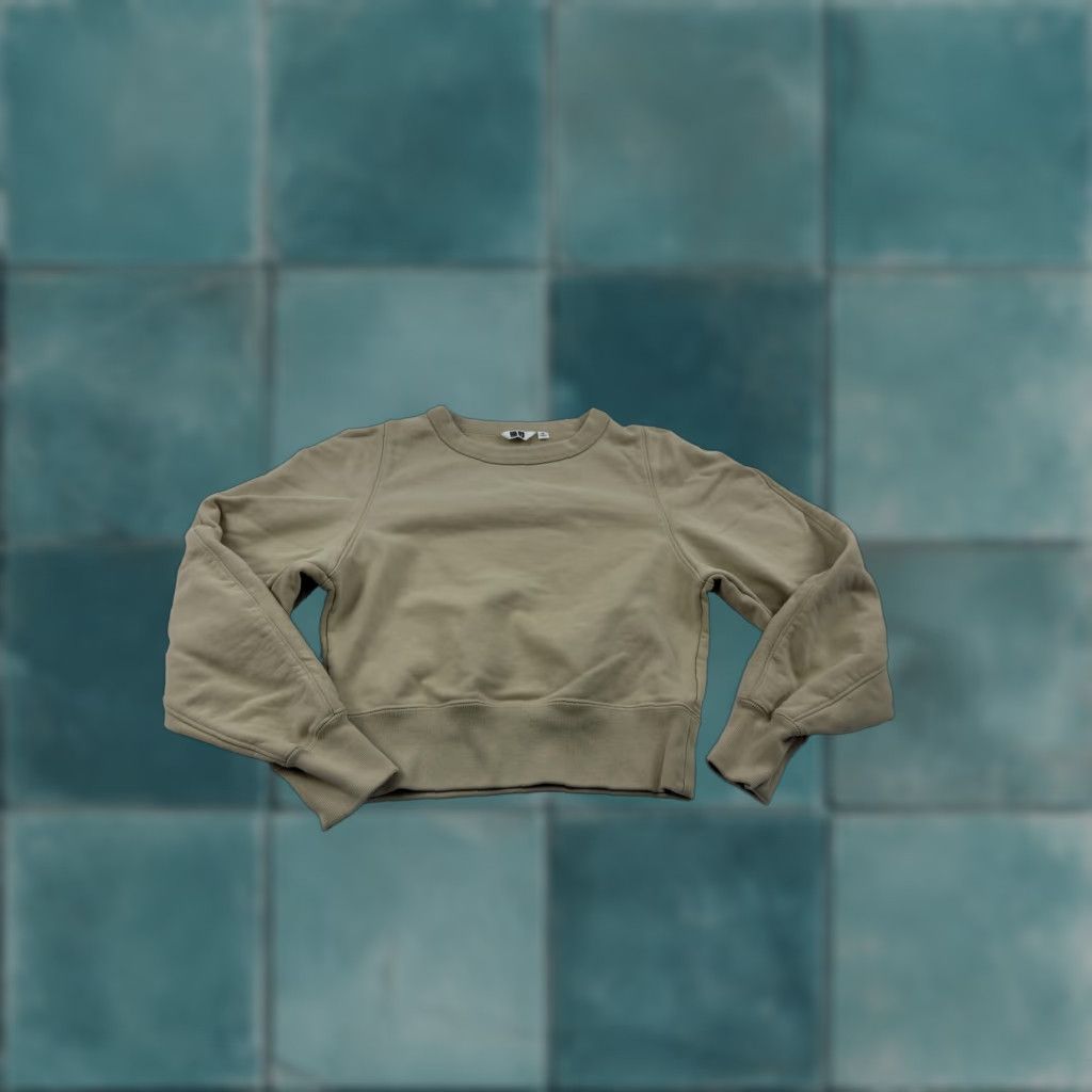 Uniqlo Uniqlo Sweatshirt Womens Beige XS Crewneck Pullover Ribbed Cuffs Cotton Blend Size XS / US 0-2 / IT 36-38 - 1 Thumbnail