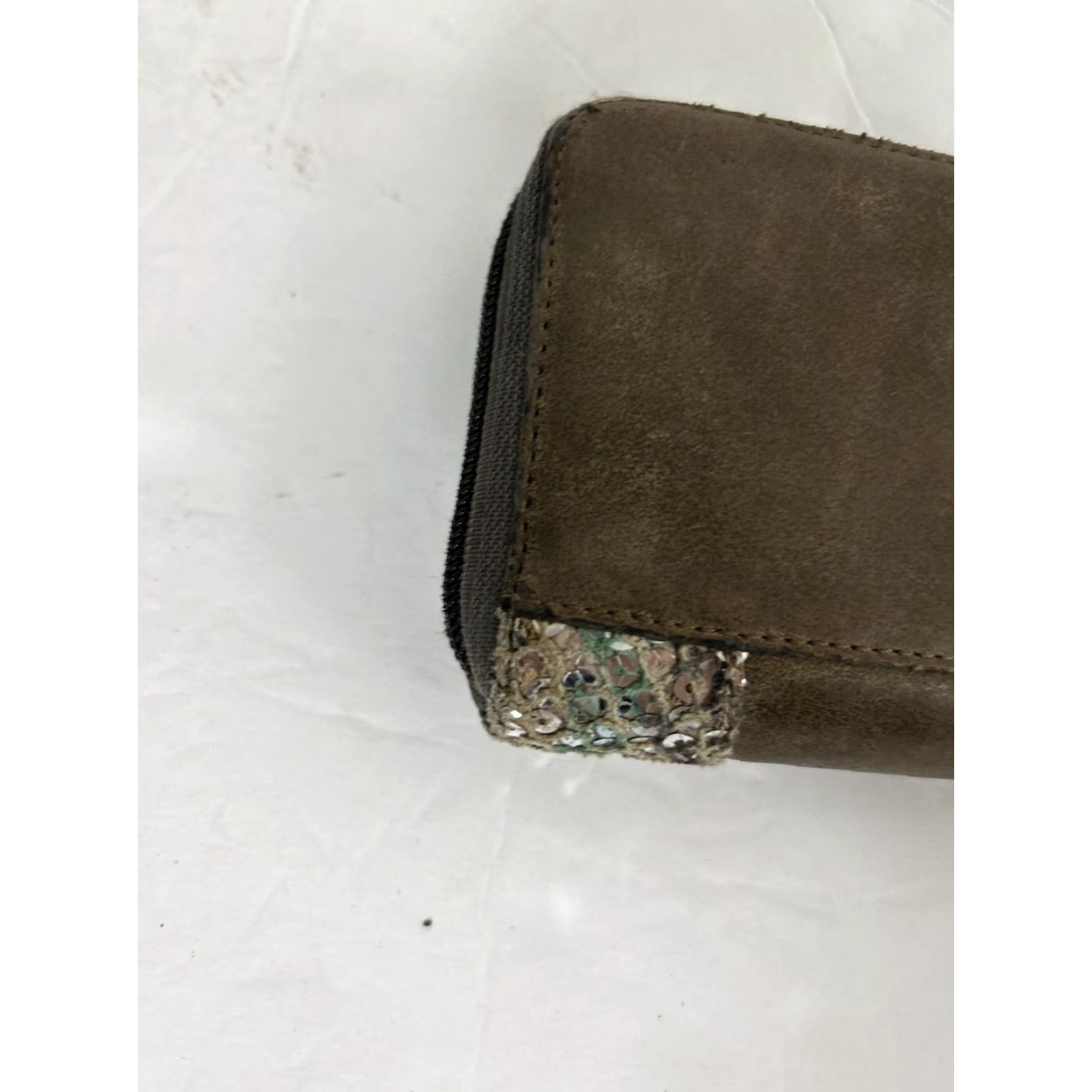 Miss Me VINTAGE Miss Me Wallet Gray Faux Leather Zipper Closure Bedazzled 8x4x1 Women Wallets Bedazzled Accents Zipper Closure Size ONE SIZE - 6 Thumbnail