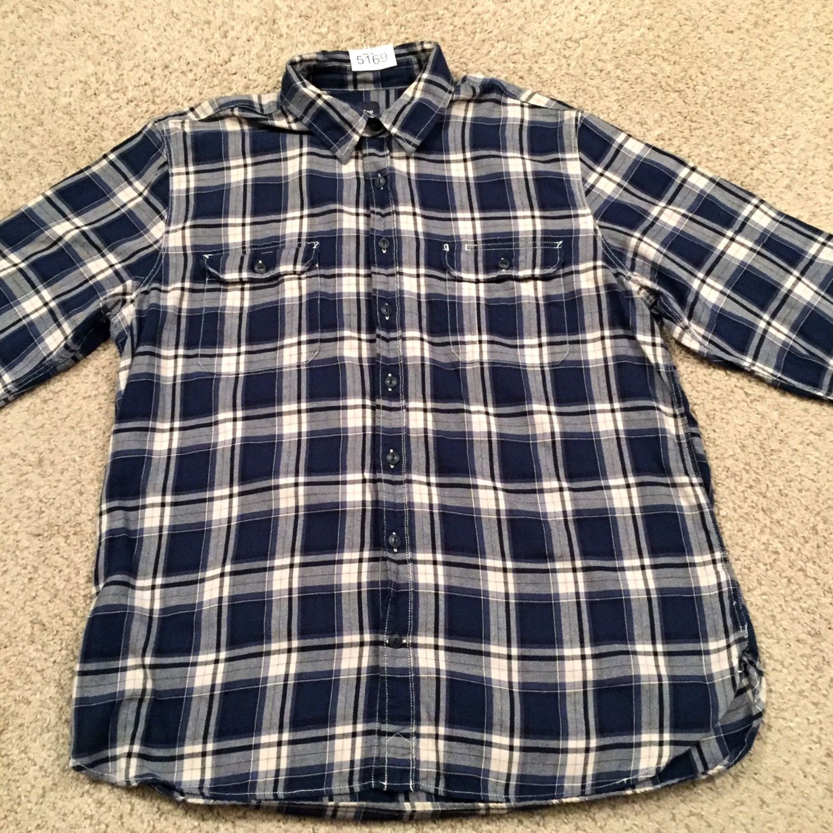 Gap Gap Shirt Mens XL Blue Plaid Long Sleeve Button Pockets Size US XL / EU 56 / 4 - 5 Thumbnail