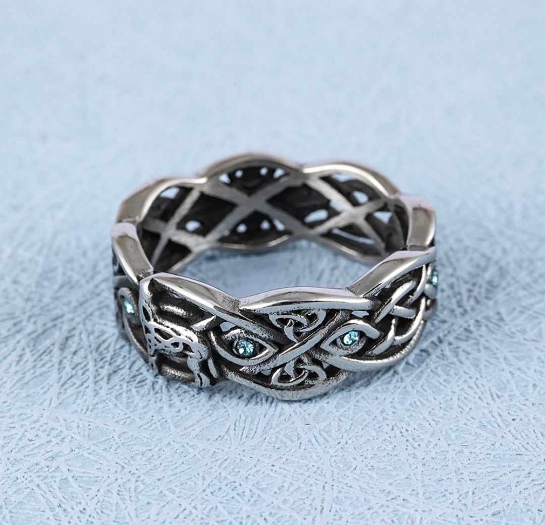 Vintage Nordic Moon Howler Silver Plated Ring Size 7 -13 Size ONE SIZE - 3 Thumbnail