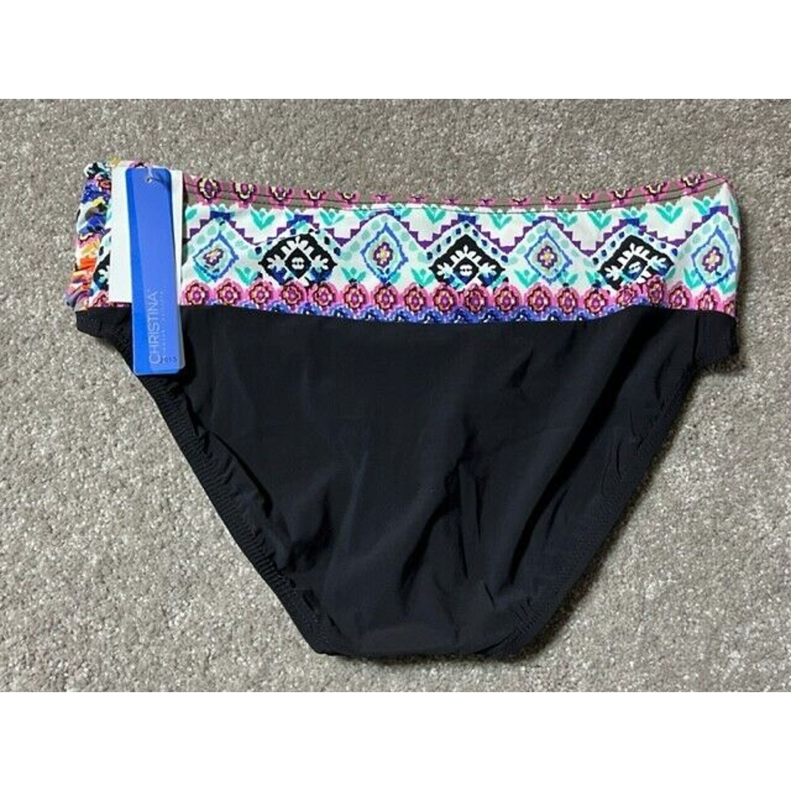 Other Christina Bikini Swim Bottom Womens 12 Aztec Fold Over Black Size XL / US 12-14 / IT 48-50 - 2 Thumbnail