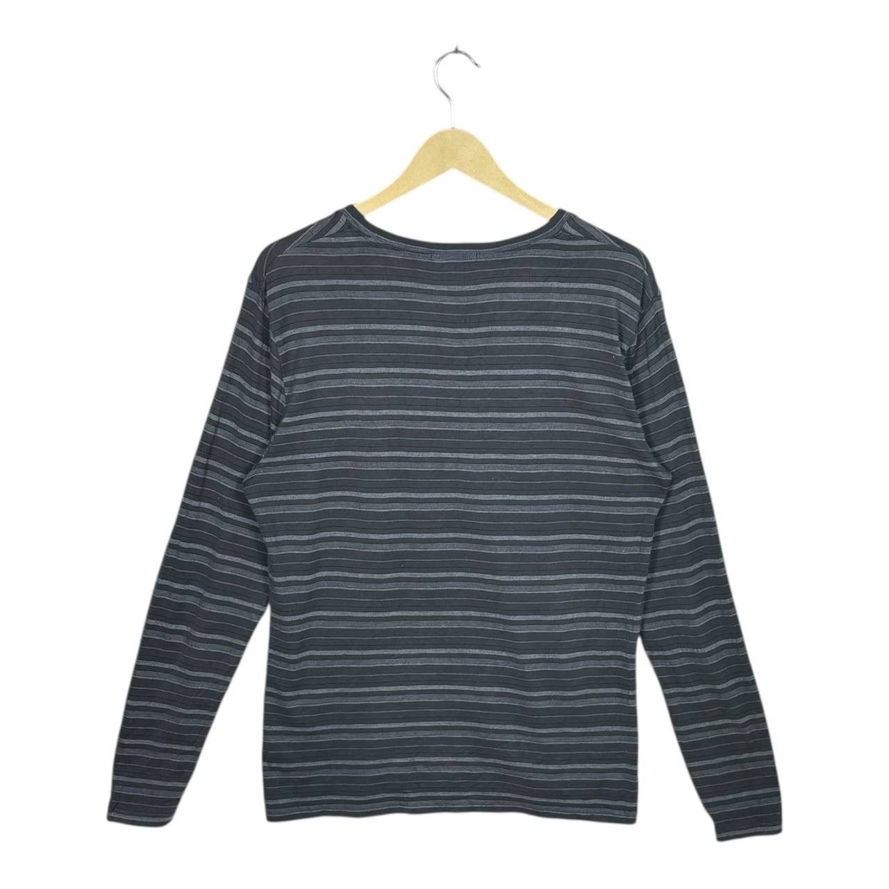 Burberry Burberry Black Label Grey Striped L/S V-Neck Tee Size 3 Size US L / EU 52-54 / 3 - 2 Thumbnail