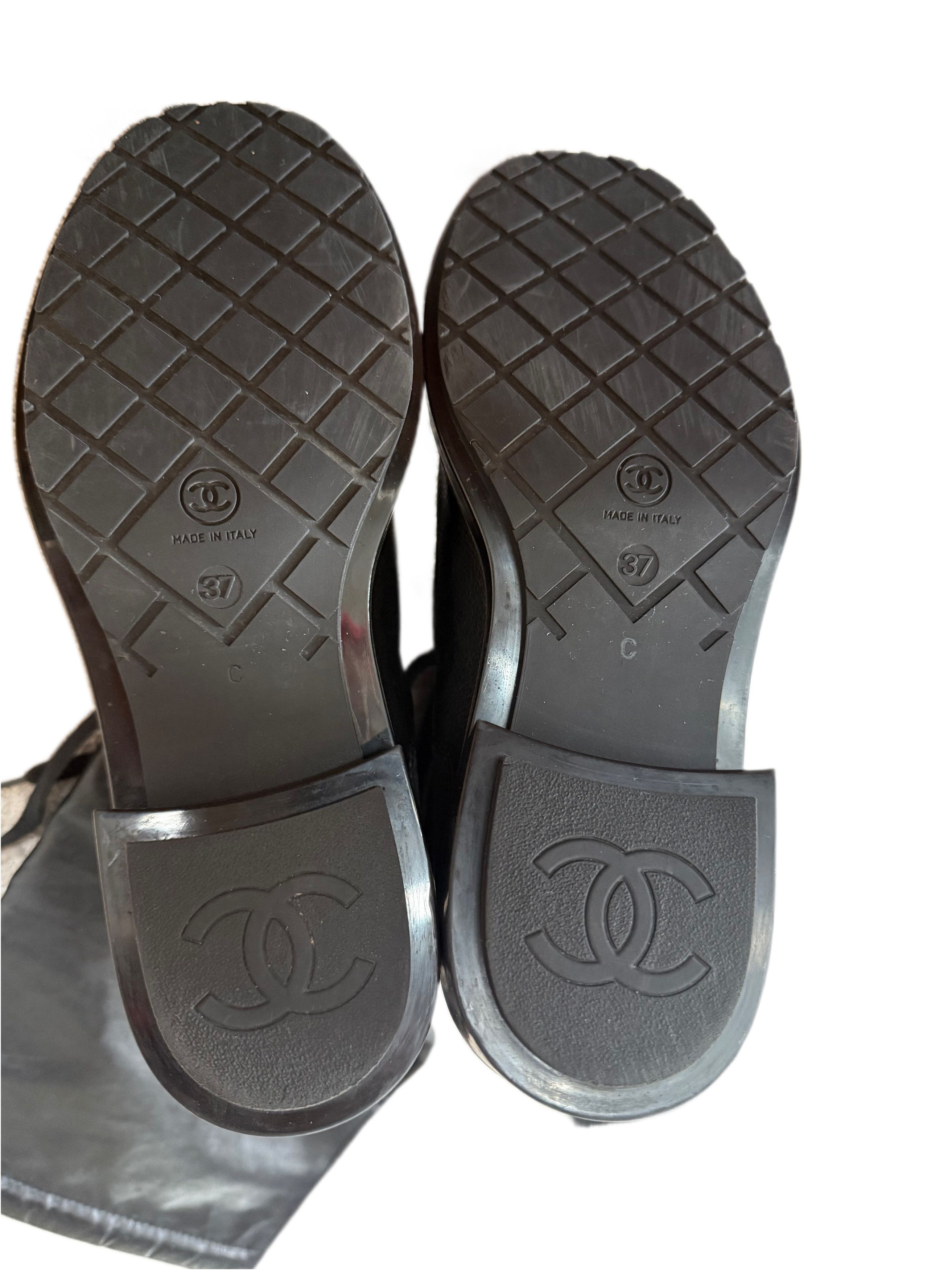 Chanel Chanel Grunge Black Lether Boots Size US 7 / IT 37 - 8 Thumbnail