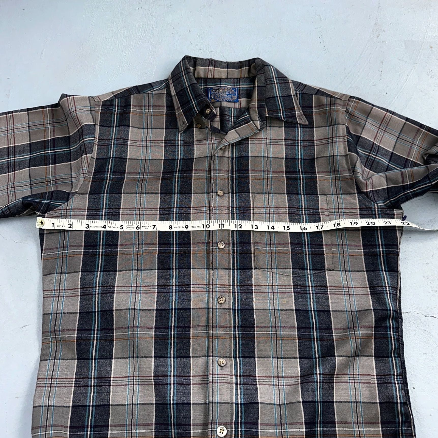 Pendleton VINTAGE Pendleton Shirt Mens M Blue Wool Button-Up 60s 70s Western Outdoors Collared Size US M / EU 48-50 / 2 - 7 Thumbnail