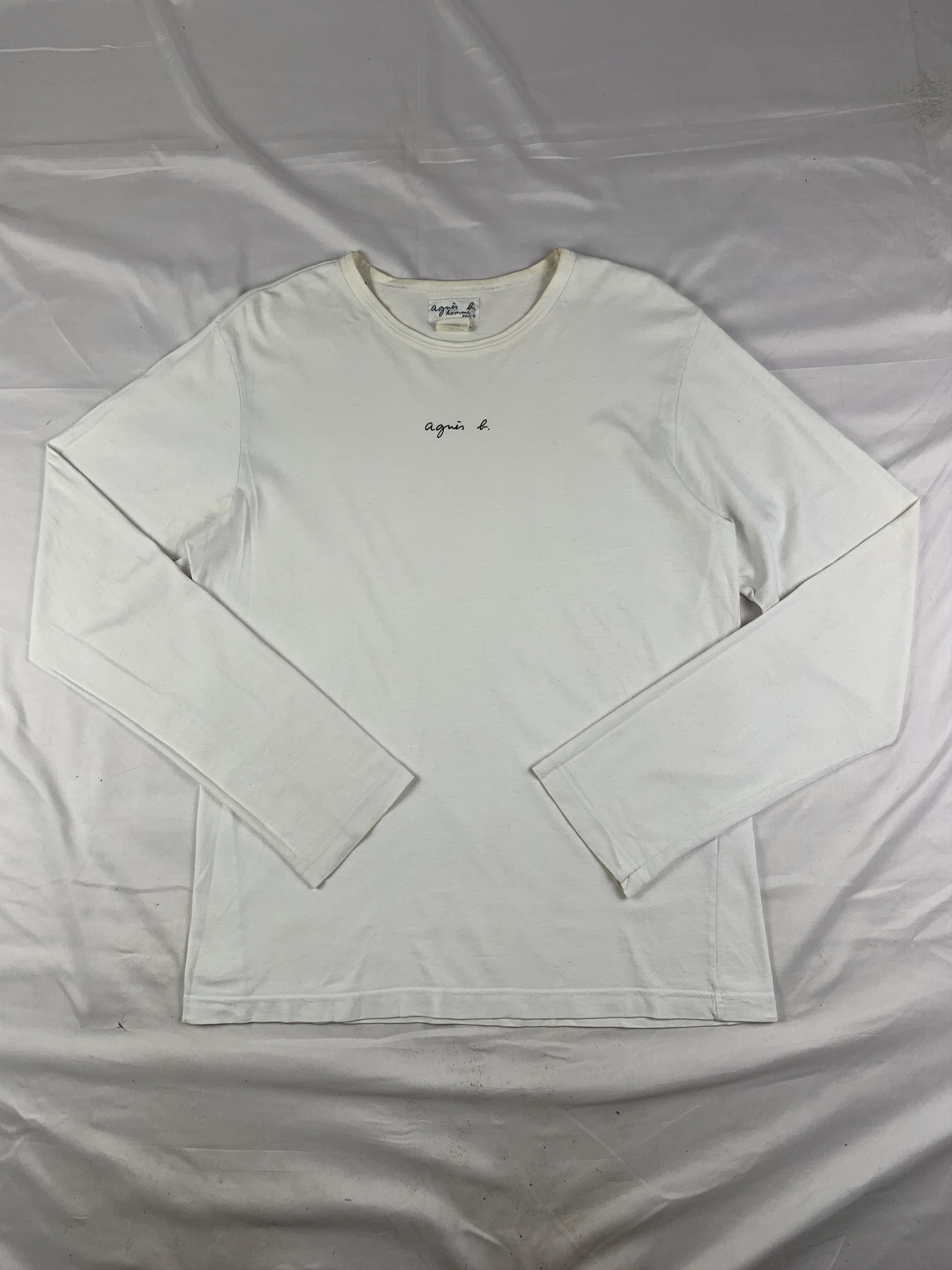 agnes b. 2000s agnes B Homme White Longsleeve (M to L) Size M / US 6-8 / IT 42-44 - 1 Thumbnail