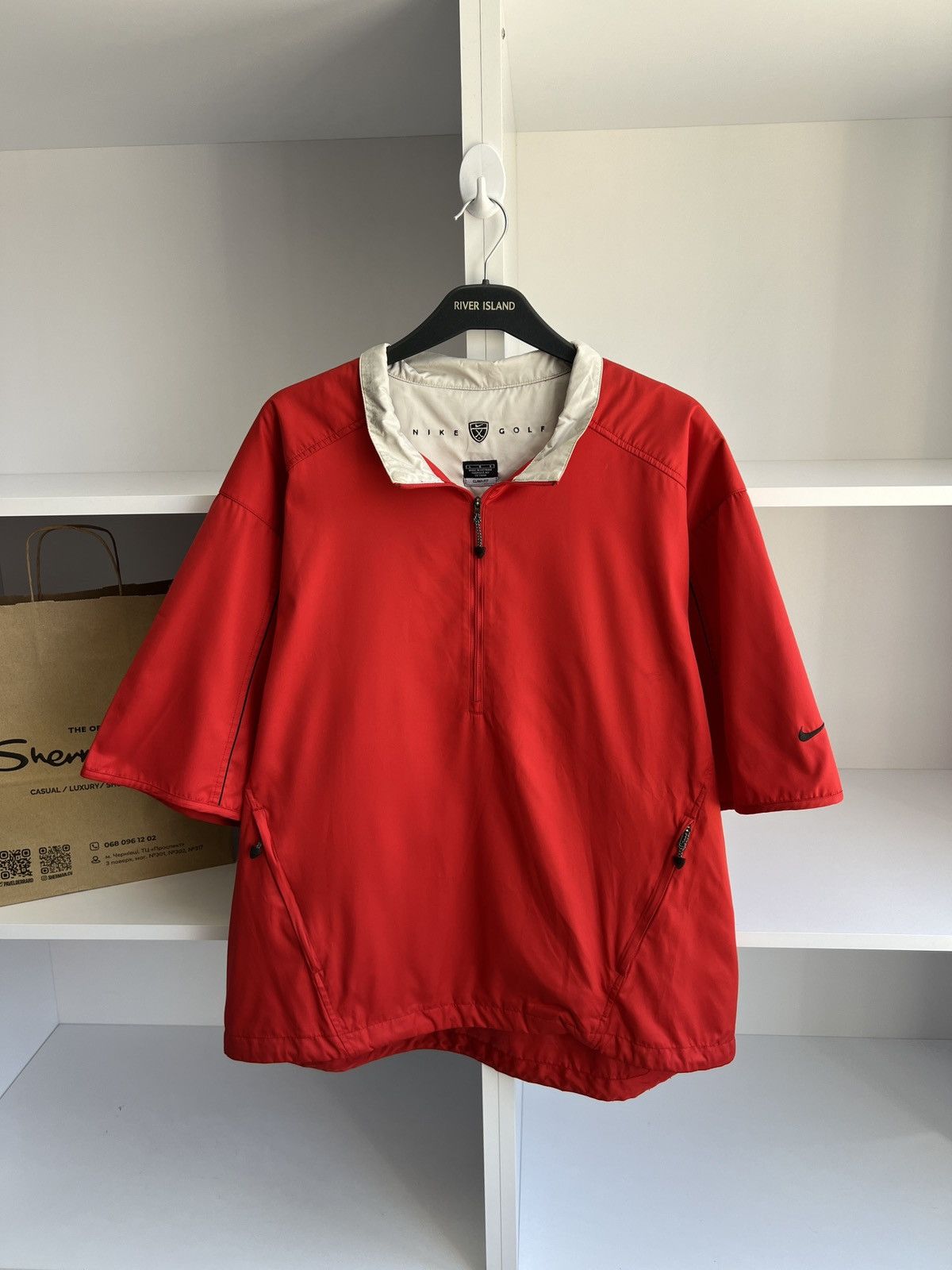 Nike × Vintage Vintage NIKE Red Golf Pullover Jacket Size US L / EU 52-54 / 3 - 3 Thumbnail