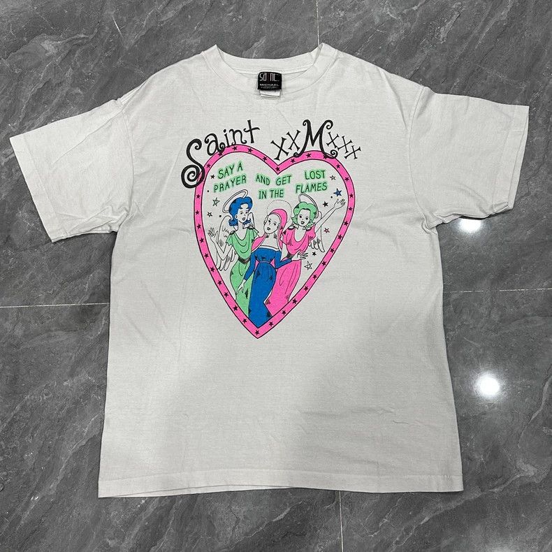 Saint Michael Saint Michael Washed white short sleeved shirt Size US L / EU 52-54 / 3 - 1 Thumbnail