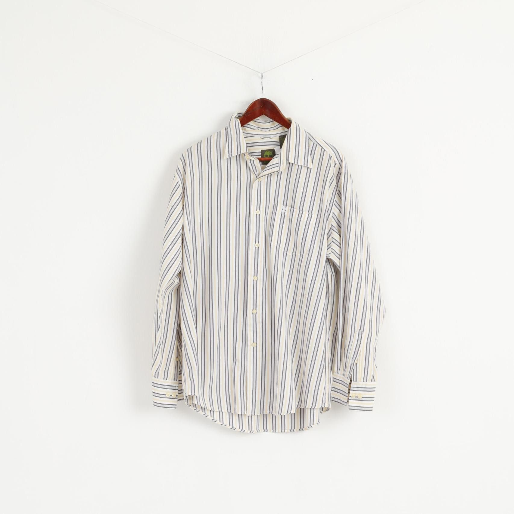 Timberland Timberland Men L Casual Shirt White Yellow 6727 Size US L / EU 52-54 / 3 - 2 Thumbnail
