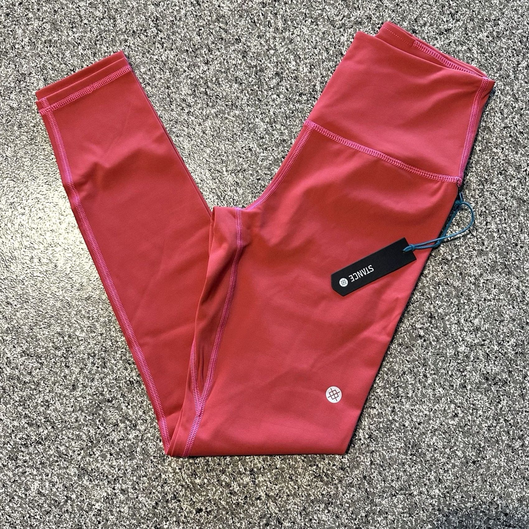 Vintage Stance Leggings Women's XS 26” Inseam 7/8 Happenings Ultra Soft Nylon Blend Red Size 26" / US 2 / IT 38 - 2 Thumbnail