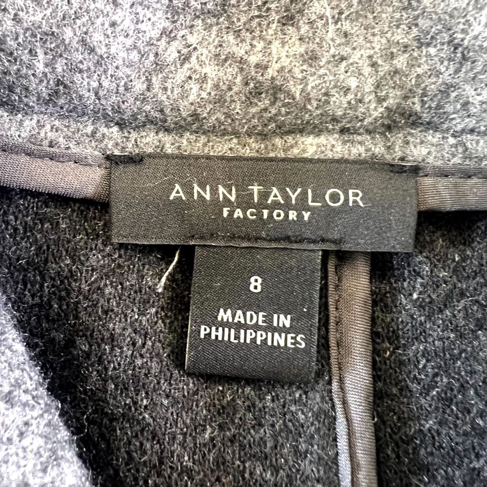 Ann Taylor Ann Taylor Biker Jacket Women's 8 Gray Polyester Asymmetrical Zip Moto Travel Jacket Size M / US 6-8 / IT 42-44 - 5 Thumbnail