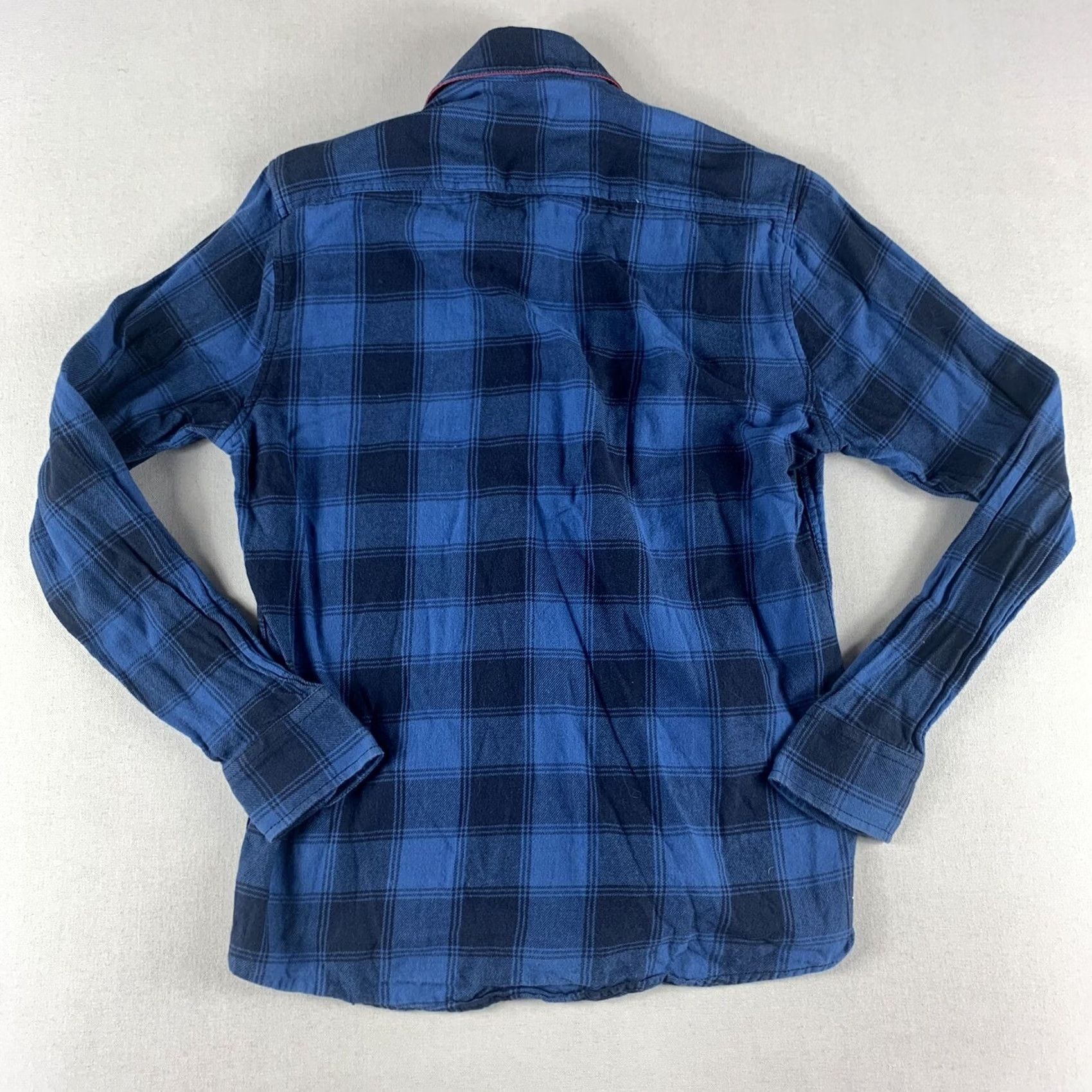 JNCO JNCO Shirt Mens S Blue PLAID BLACK BUTTON LONGSLEEVE Size US S / EU 44-46 / 1 - 3 Thumbnail