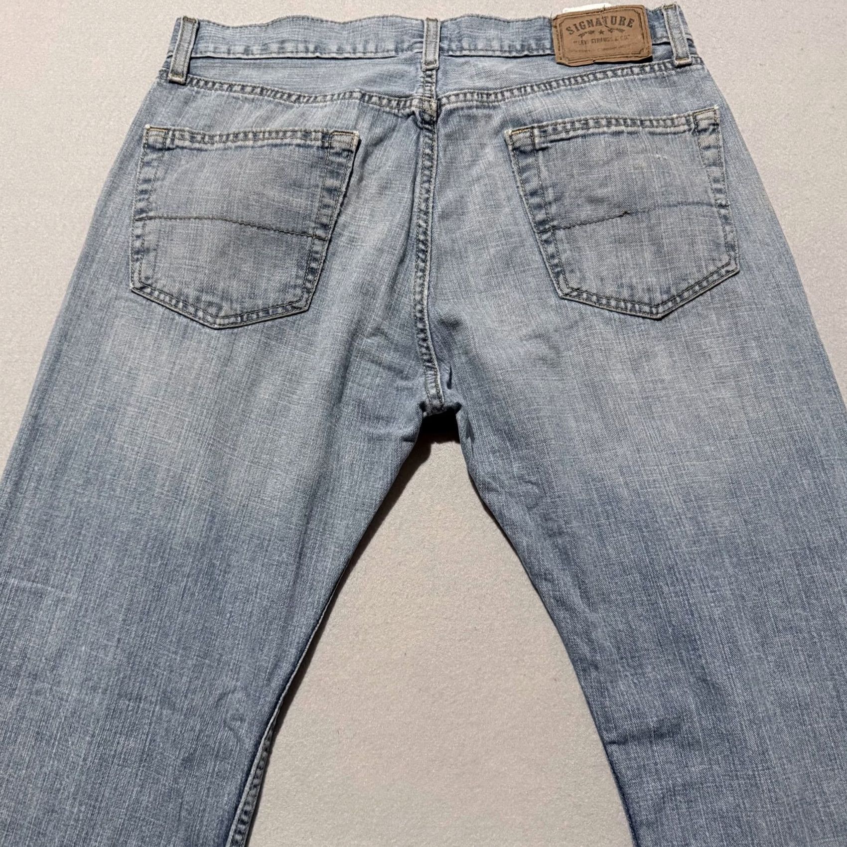 Levi's Signature by Levi's Jeans Men's Blue Denim Pockets Straight Regular Fit 34x32 Blue Men's Jeans Size US 34 / EU 50 - 4 Thumbnail
