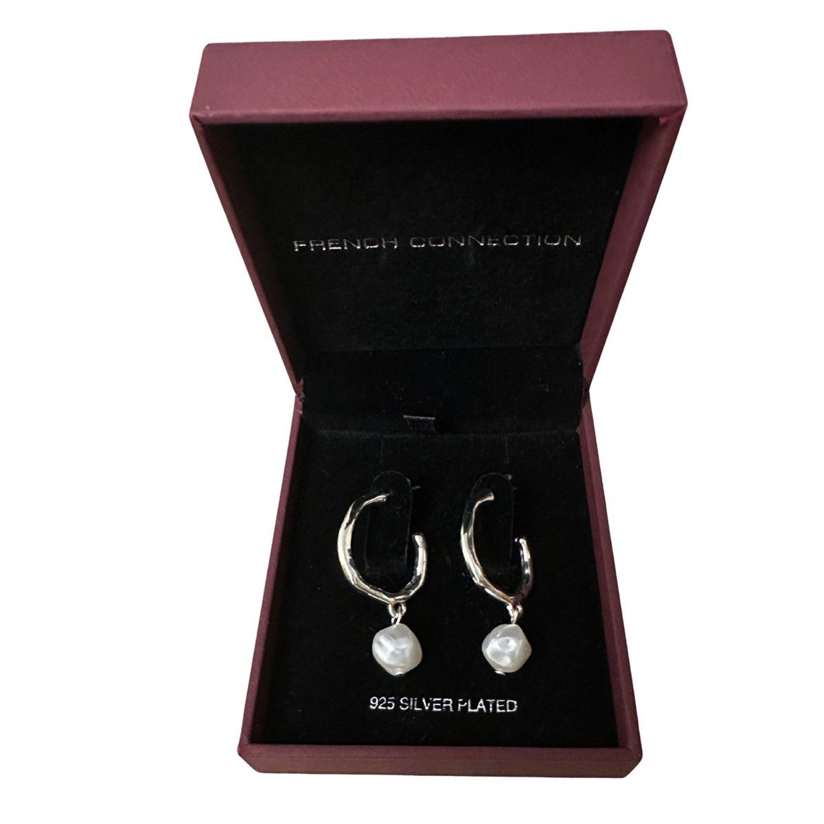 French Connection French Connection Pearl Hoop Earrings (925 Silver Plated) Size ONE SIZE - 2 Thumbnail