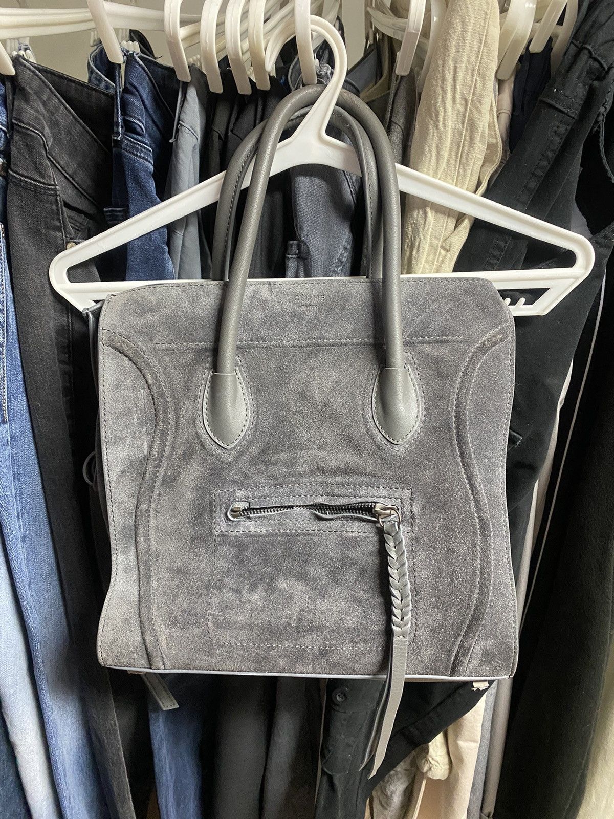 Celine x Vintage Céline Luggage Tote Bag in Grey, Women's