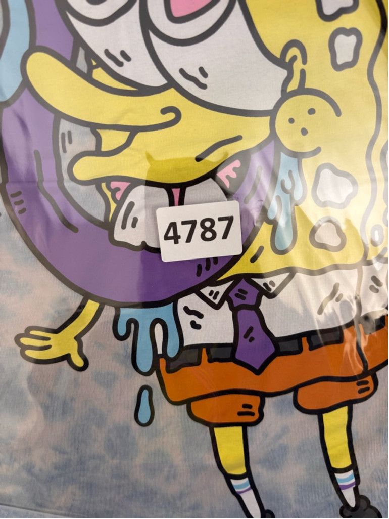 H&M Men's H&M SpongeBob T-shirt Size M Blue Tie Dye Size US M / EU 48-50 / 2 - 11 Thumbnail