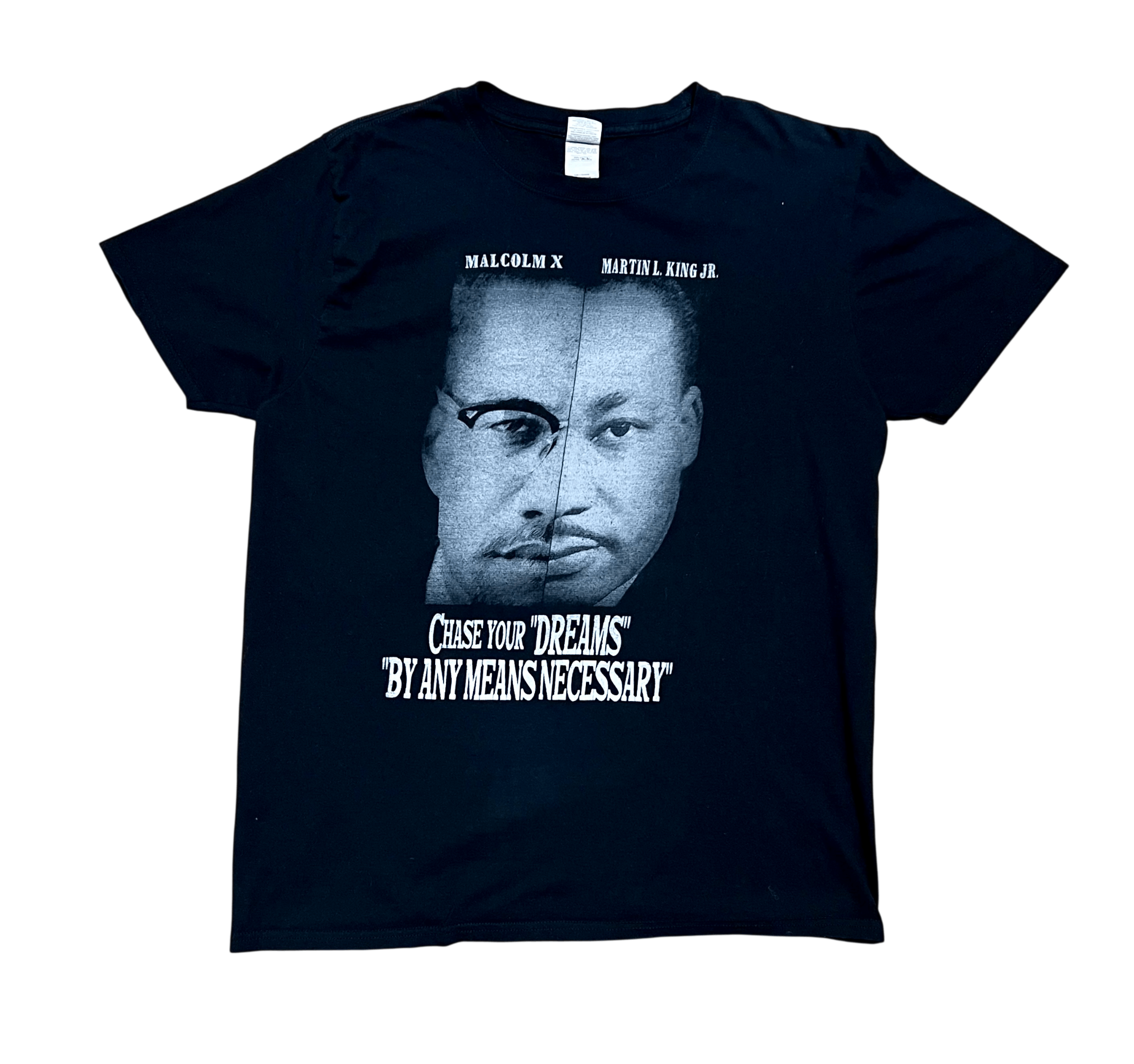 Gildan Martin Luther King Jr & Malcolm X Vintage Graphic T-Shirt Size US L / EU 52-54 / 3 - 1 Thumbnail