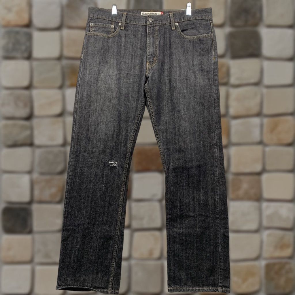Levi's Levi's 514 Slim Straight Fit Jeans Mens Heather Black Denim 37W 32L Jeans Mens Slim Denim Size US 37 - 1 Thumbnail