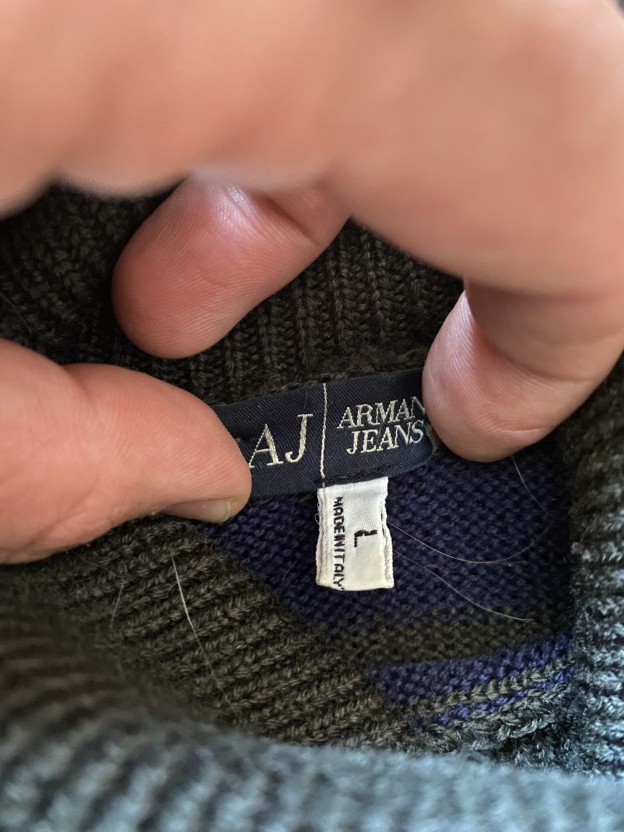 Armani Armani Jeans Vintage Wool Turtleneck Sweater Mens L Green Size US L / EU 52-54 / 3 - 4 Thumbnail