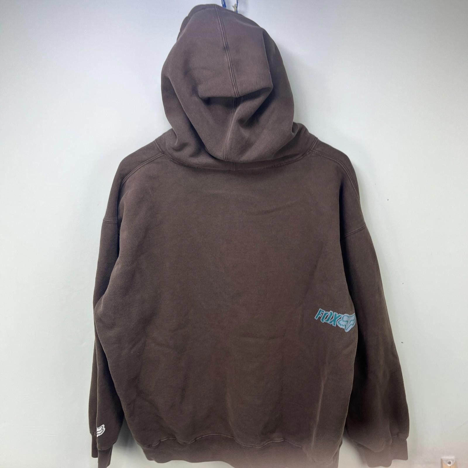 Fox Racing Vintage 90s Fox Racing Hoodie Brown XL Size US XL / EU 56 / 4 - 8 Thumbnail