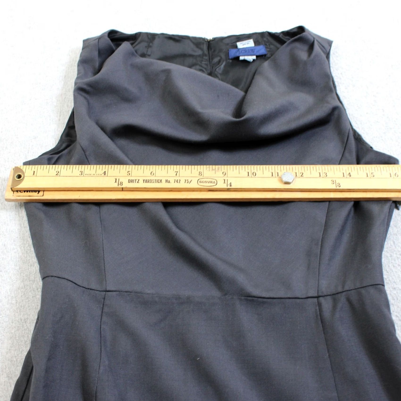 J.Crew J Crew Wool Dress Women Petite 4 Blue Cowl Neck Sheath Career Offic Size S / US 4 / IT 40 - 5 Thumbnail
