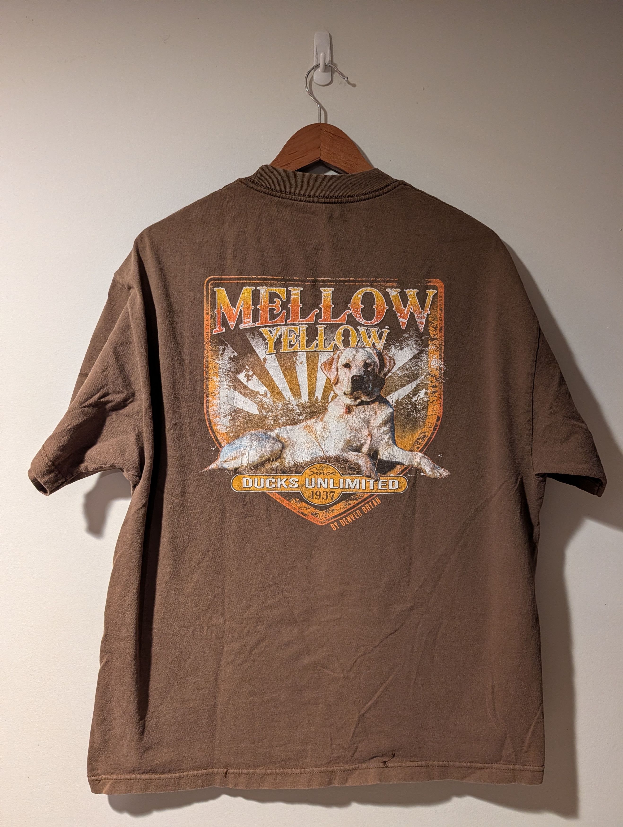 Gildan Vtg Ducks Unlimited Mellow Yellow Labrador Dog T-Shirt Size US XL / EU 56 / 4 - 1 Thumbnail