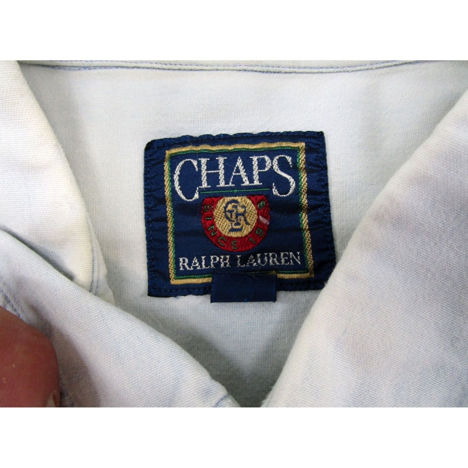 Chaps VINTAGE Chaps Ralph Lauren Denim Shirt Mens L Blue 90s Grunge Button-Up Long Sleeve Casual Size US L / EU 52-54 / 3 - 2 Thumbnail