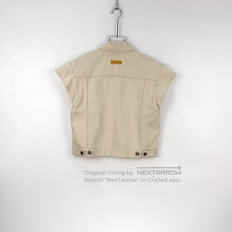 Dior Dior Beige embroidered bee denim cotton vest jacket Size XS / US 0-2 / IT 36-38 - 4 Thumbnail