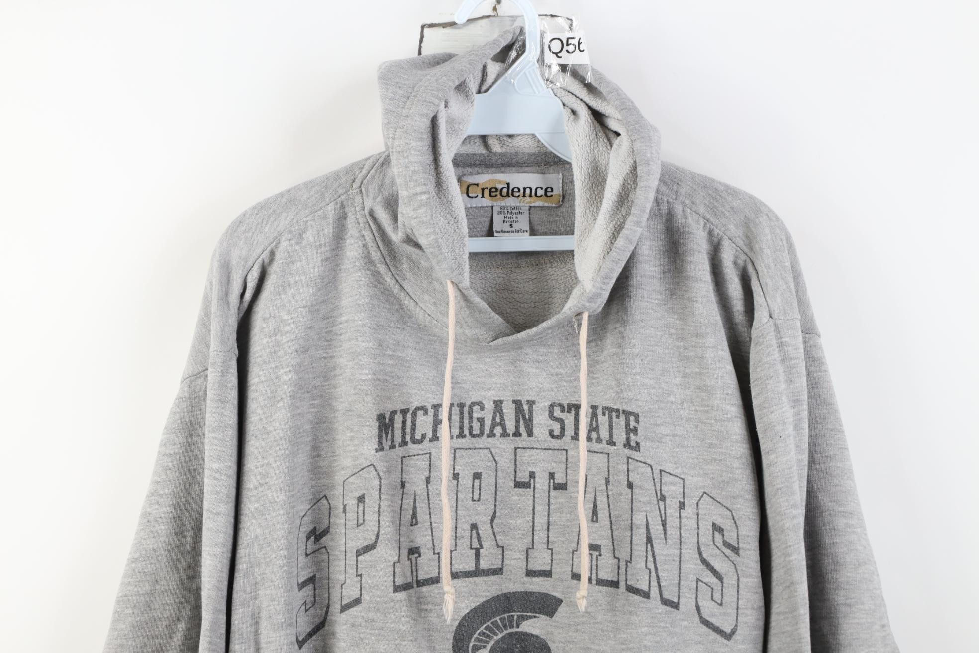 Vintage Vintage 90s Michigan State University Hoodie Sweatshirt Gray Size US S / EU 44-46 / 1 - 2 Thumbnail