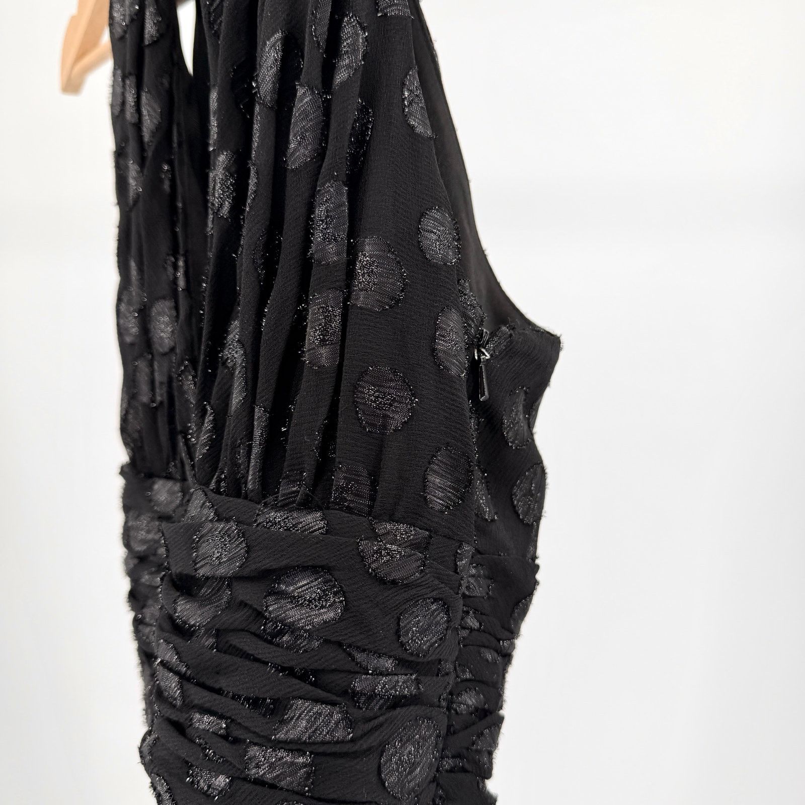Evan Picone Black Glitter Polka Dot Sleeveless Cocktail Dress Size S / US 4 / IT 40 - 6 Thumbnail