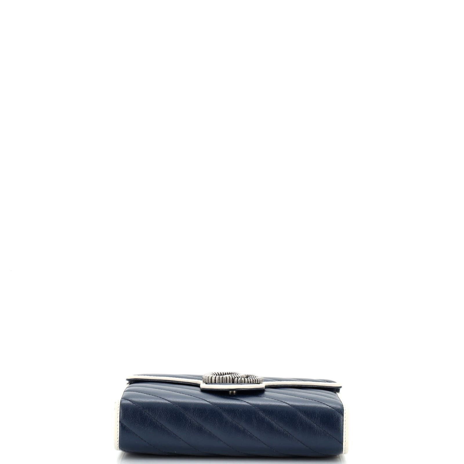 GG Marmont Chain Wallet Diagonal Quilted Leather Mini