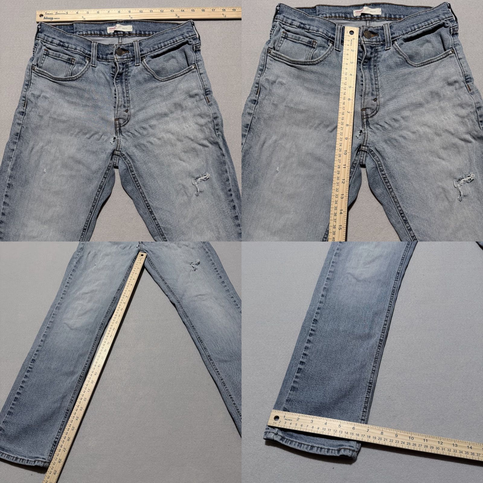 Vintage Signature by Levi Strauss & Co. Athletic Jeans Men Blue Denim Straight 32X32 Size US 32 / EU 48 - 9 Thumbnail