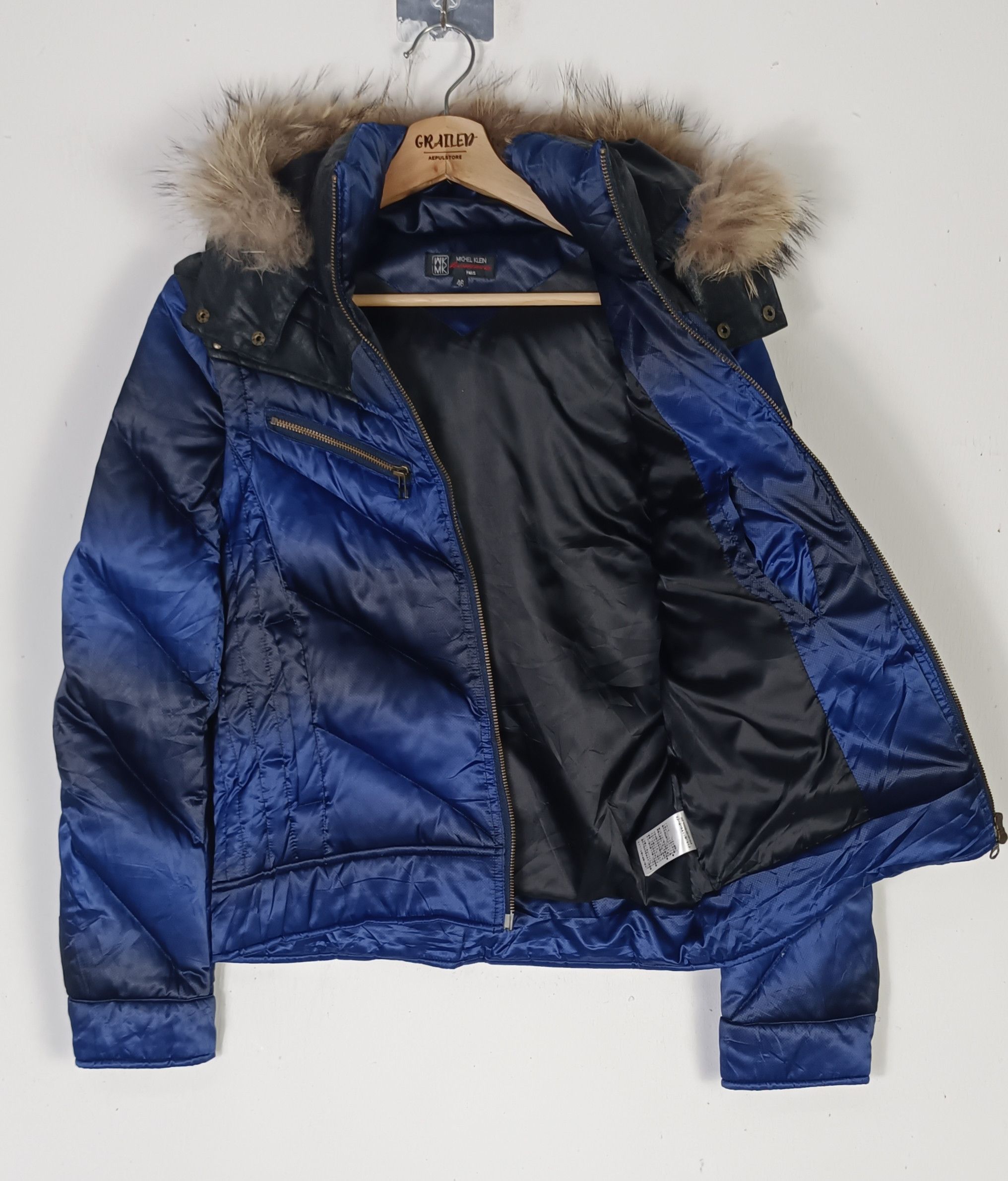 Michel Klein × Vintage Rare🔥Michel Klein Homme Paris Puffer Hoodie Down Jacket Size US M / EU 48-50 / 2 - 9 Thumbnail