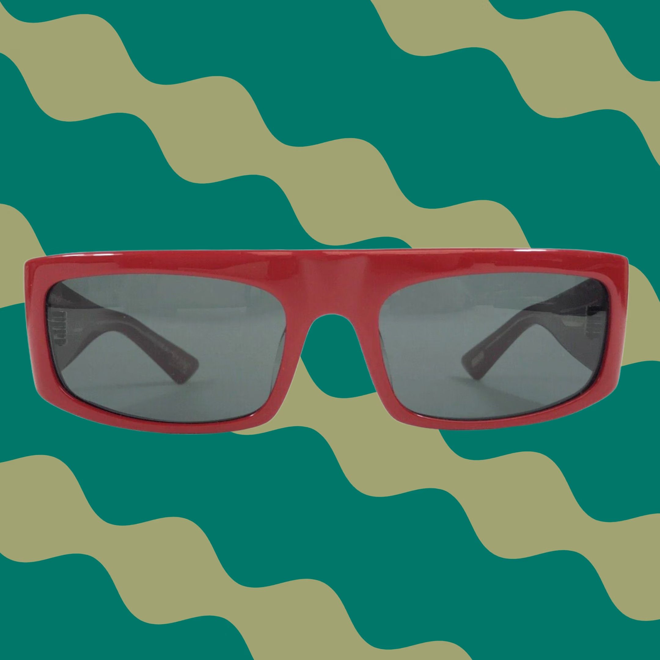 Oliver Peoples Sunglasses OV5549SU 178187 1979C Red Rectangle Frames Grey Lenses Oliver Peoples 1979C with Red frame and Grey lenses | Oliver  main image 2