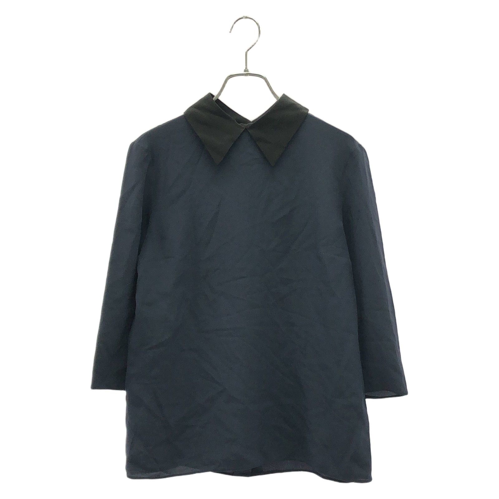 Prada Prada Shirt Blouse Silk Navy Size ONE SIZE - 1 Thumbnail