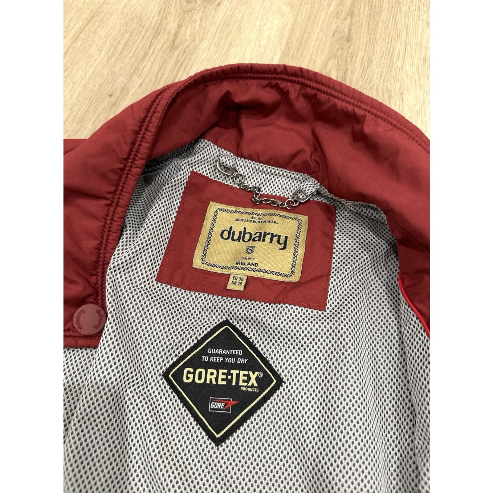 Vintage Dubarry Women Jacket Goretex Behan Equestrian Quilted Full Zip Size 10UK 36EU Red Size L / US 10 / IT 46 - 7 Thumbnail