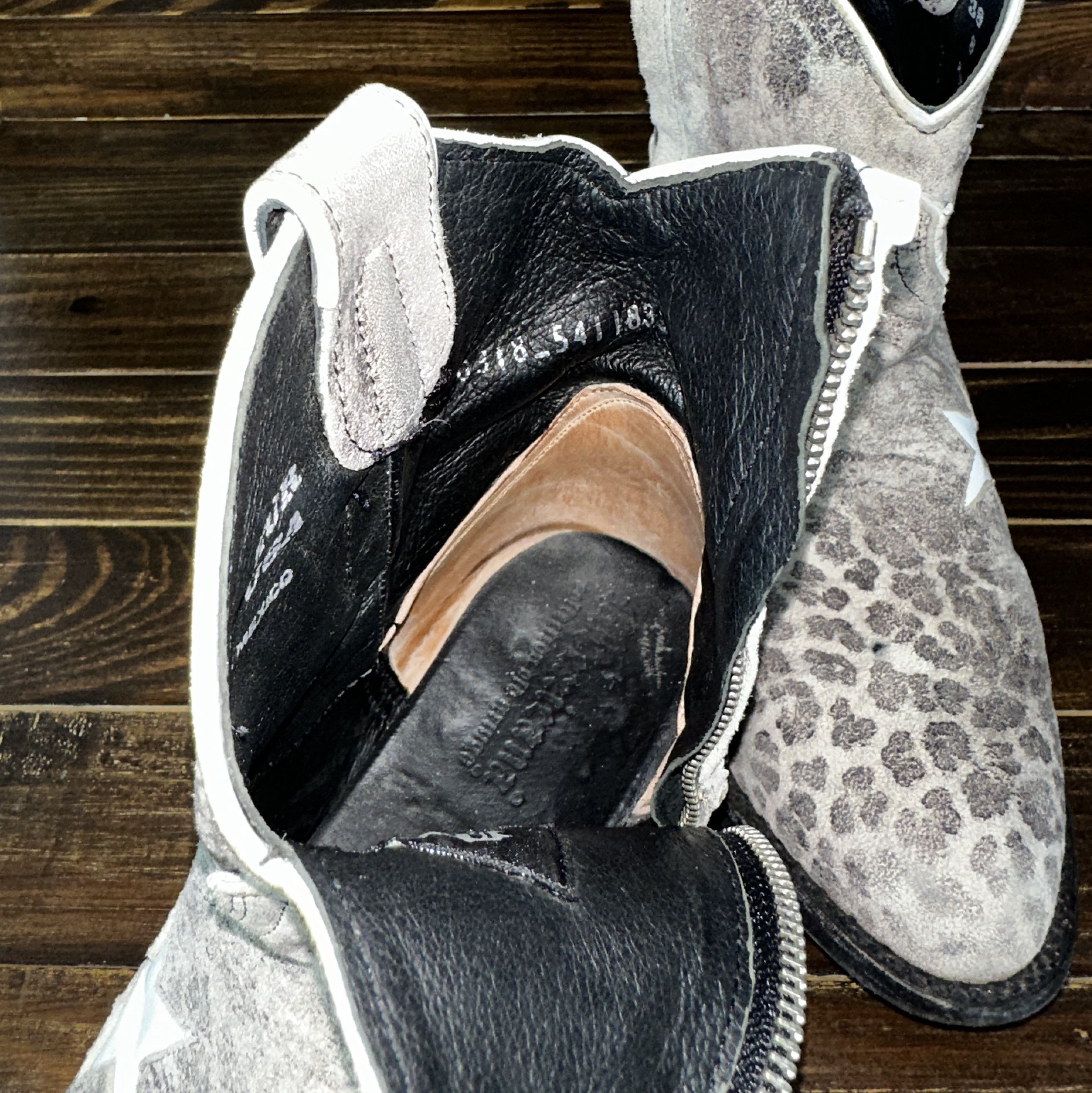 Mexicana MEXICANA TRISTAR 7 Black Grey LEOPARD Boots Made In Mexico Size US 8 / IT 38 - 9 Thumbnail