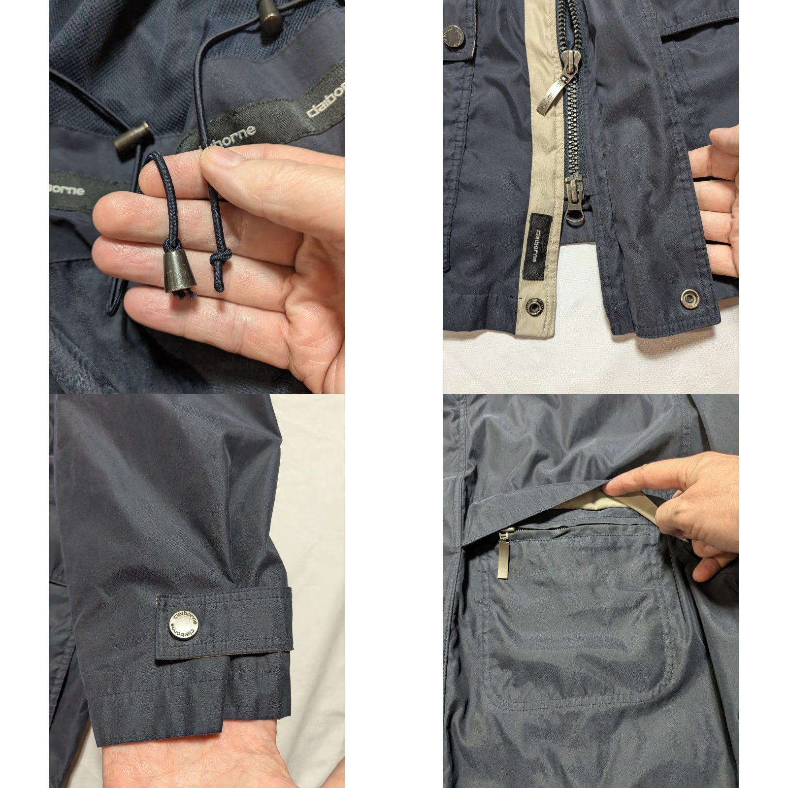 Liz Claiborne Claiborne Microfiber Field Jacket - Men XL Blue Hidden Hood Jacket Size US XL / EU 56 / 4 - 9 Thumbnail