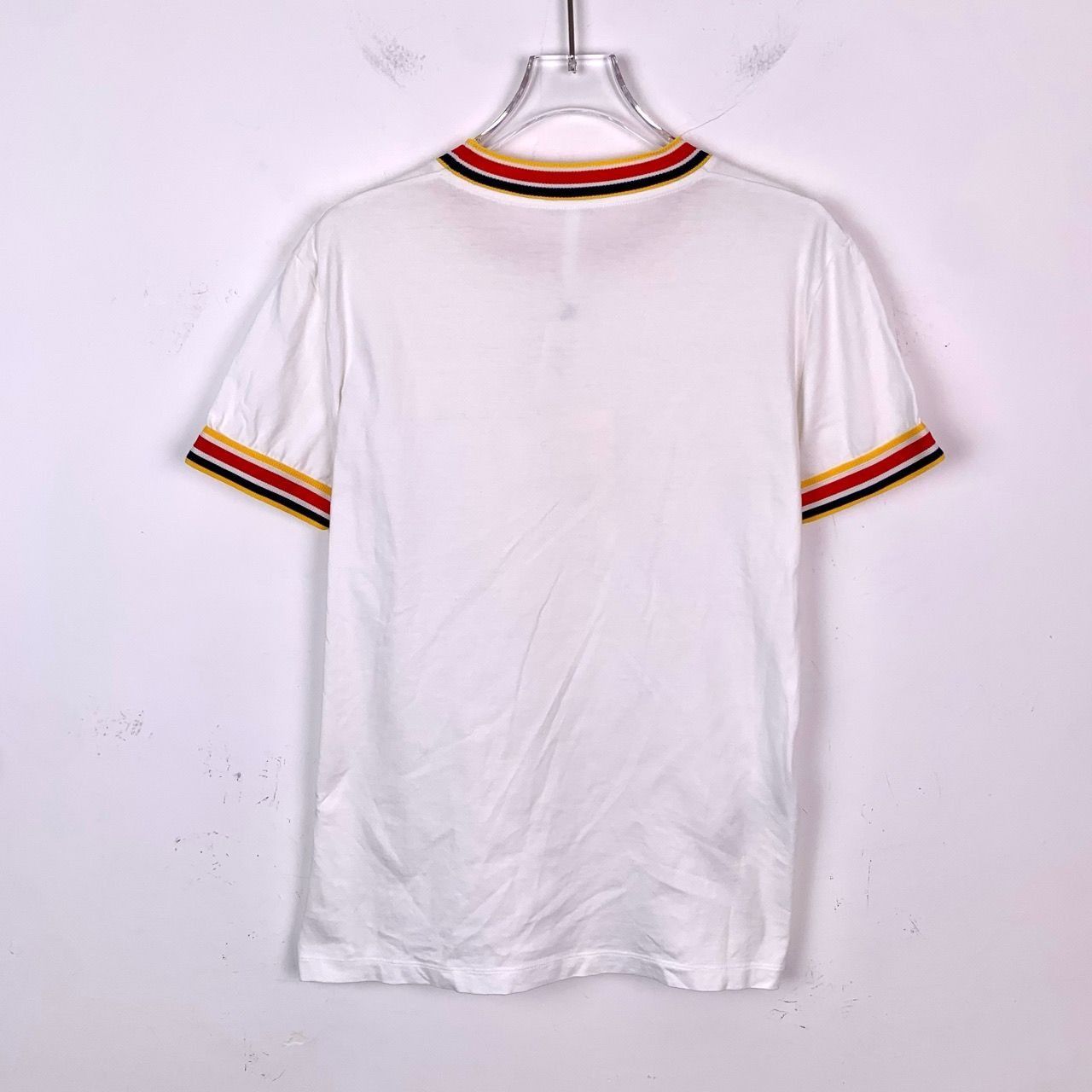 Miu Miu Miu Miu White Cotton Short Sleeve T-Shirt With Striped Trim Size M / US 6-8 / IT 42-44 - 8 Thumbnail