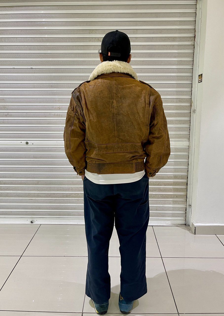 Vintage DISTRESSED SUB URBAN BOMBER LEATHER JACKET Size US M / EU 48-50 / 2 - 7 Thumbnail