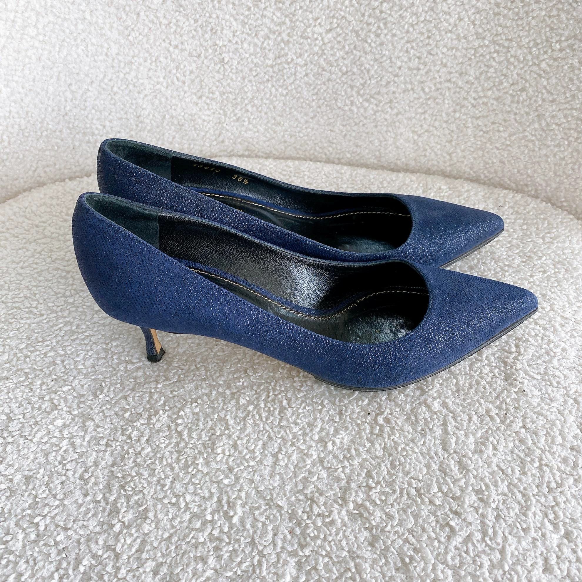Sergio Rossi Sergio Rossi Blue High Heels 36.5 Size US 6 / IT 36 - 4 Thumbnail