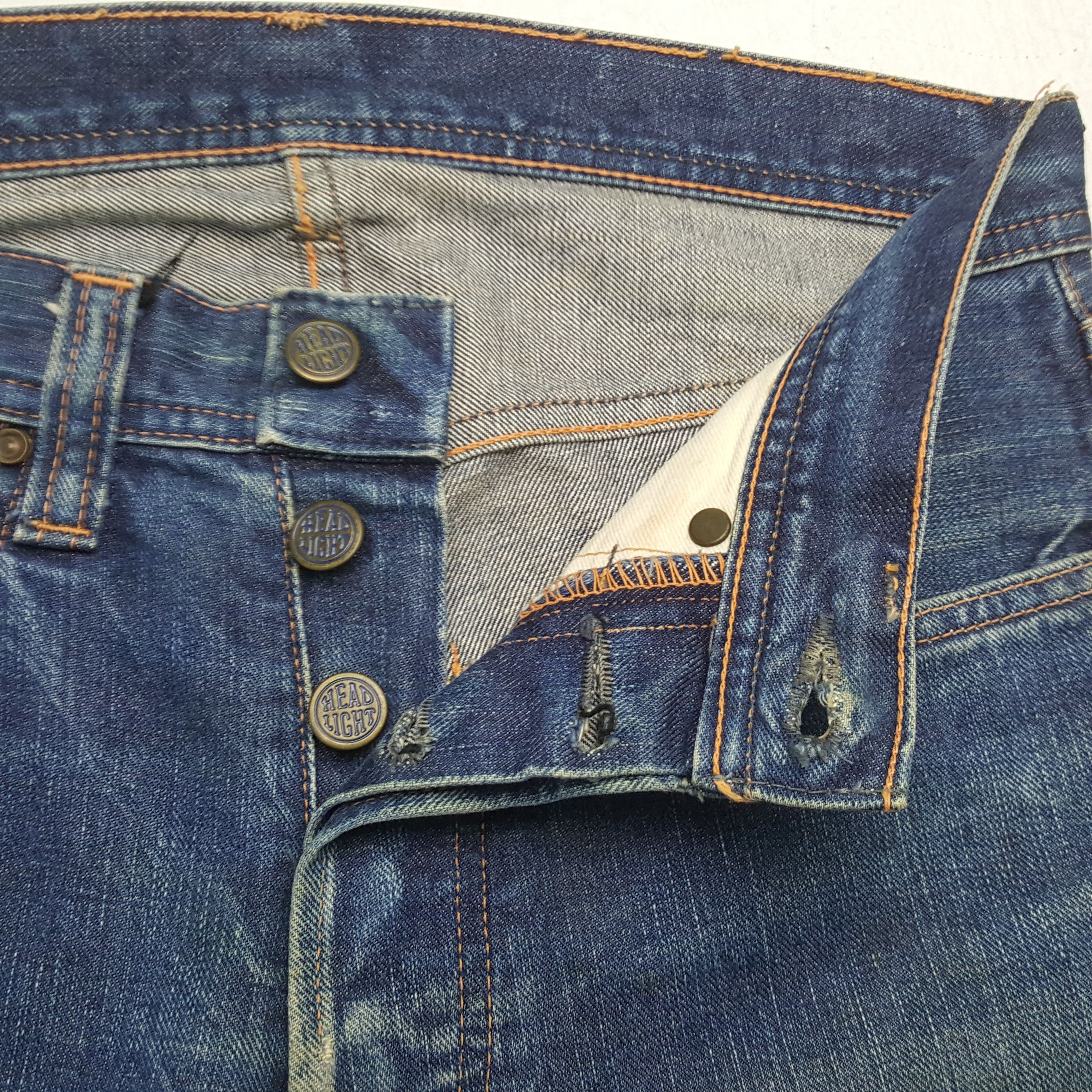 Vintage Head Light Japanese Streetwear Style Jeans RR13 Size US 30 / EU 46 - 12 Thumbnail