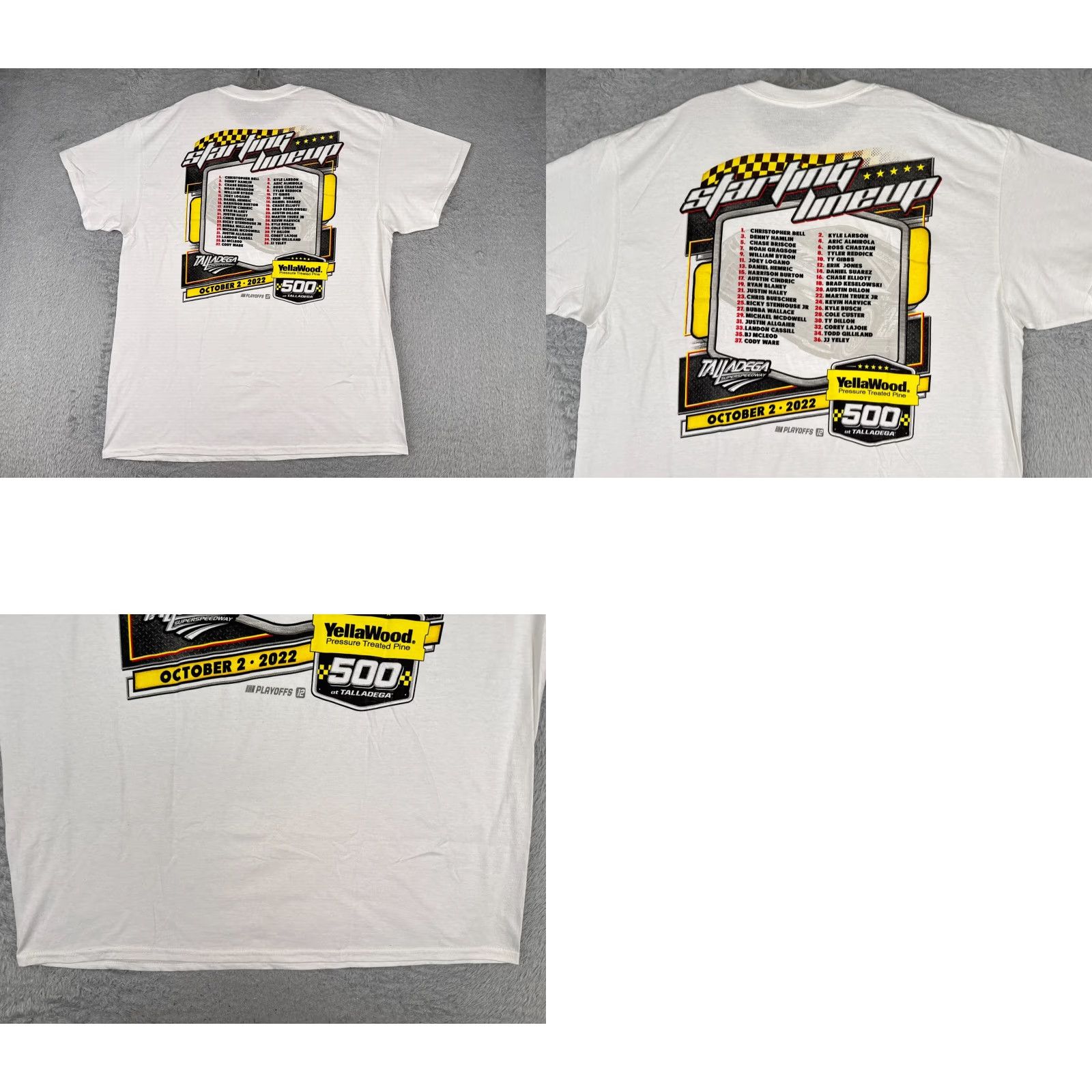 NASCAR Legends Global Merchandise Talladega Shirt Adult XL White NASCAR Yellawood 500 2022 Pole Positions Cars Racing Logo” Size US XL / EU 56 / 4 - 9 Thumbnail