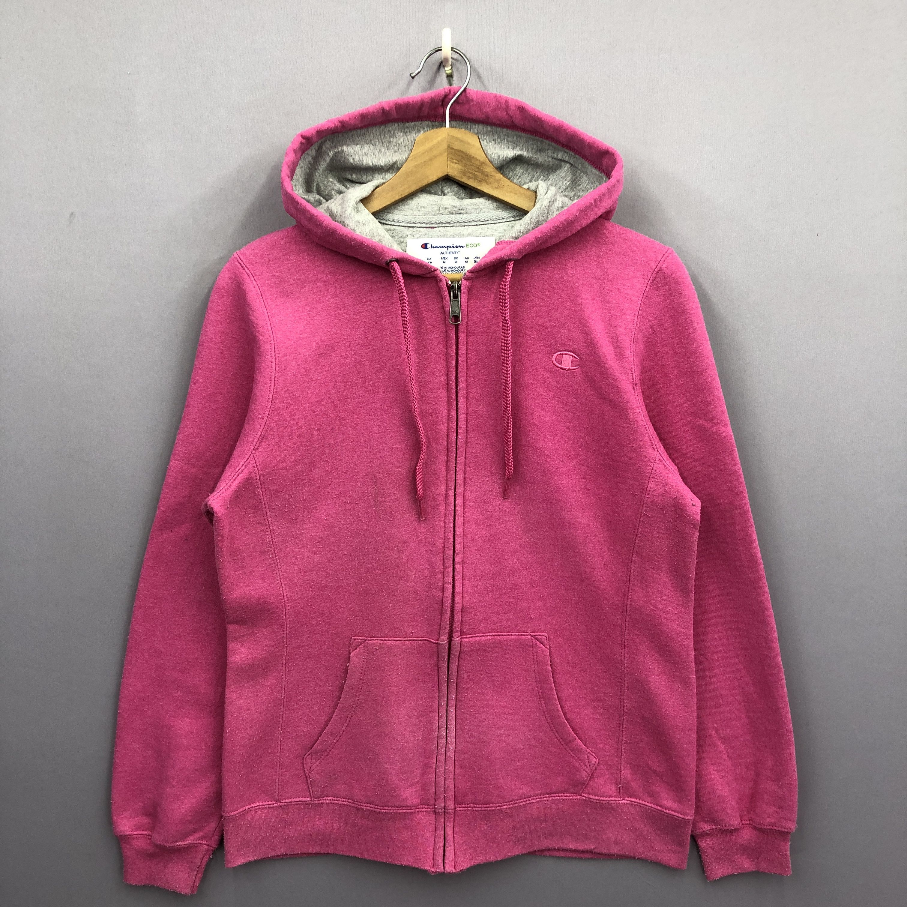 Champion Vintage Champion Pink Hooded Sweater Hood Zipper Sweatshirt Size US M / EU 48-50 / 2 - 1 Thumbnail