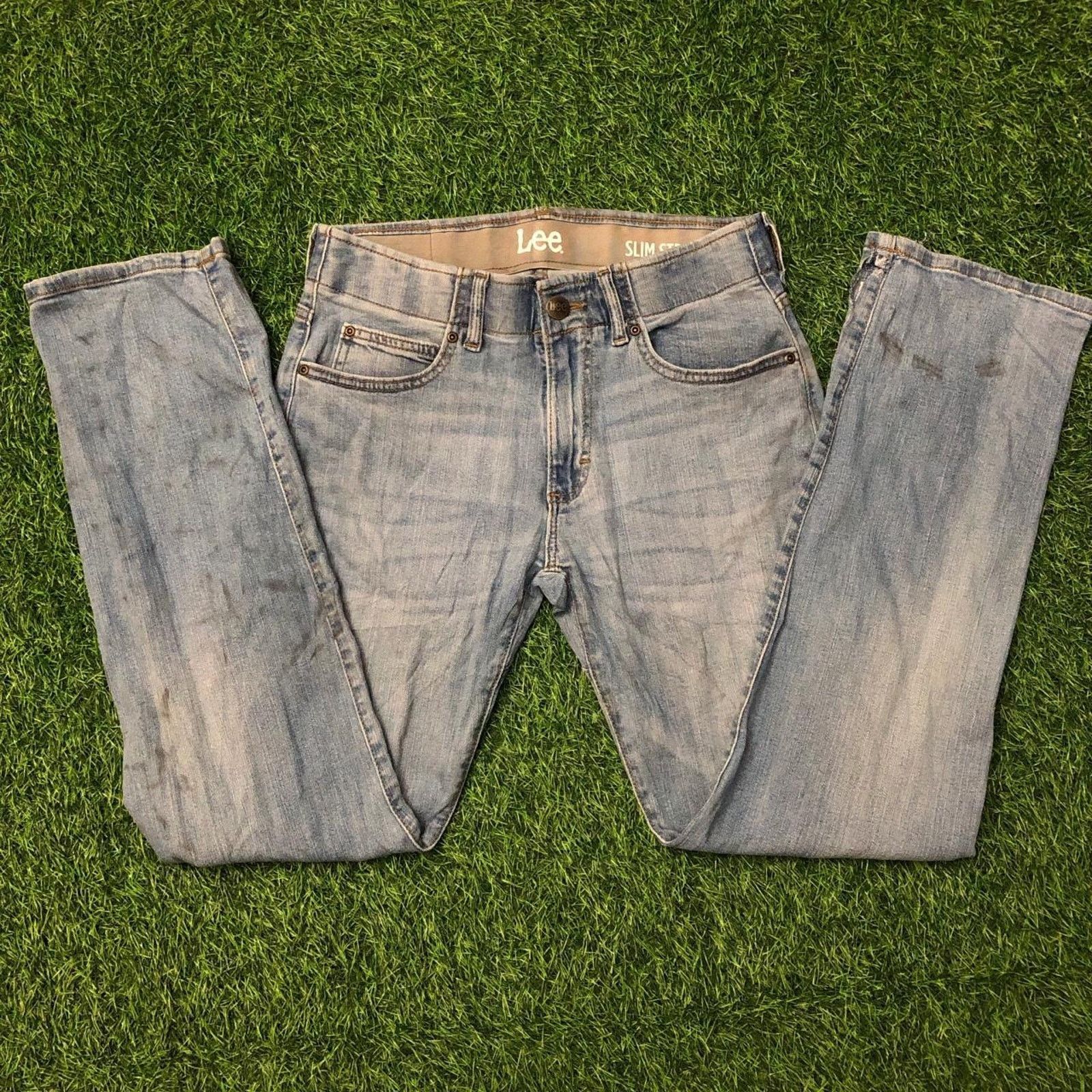 Lee Men’s Distressed Slim Fit Lee Denim Jeans Size US 29 - 1 Thumbnail
