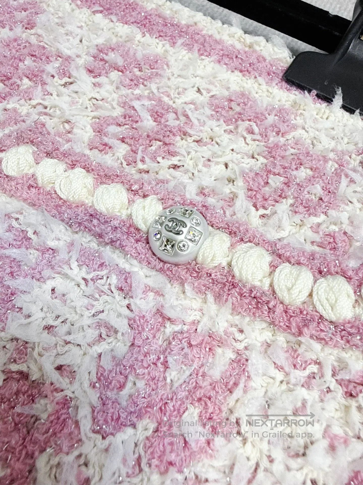 Chanel Chanel 23S Pink White Check Knit Skirt. Size 37" - 4 Thumbnail