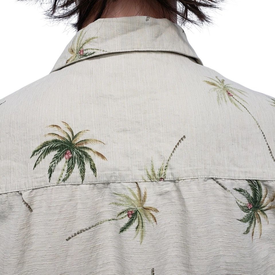 Other Luau Camp Shirt Hawaiian Silk Cotton Coconut Button Palms XL Size US XL / EU 56 / 4 - 8 Thumbnail