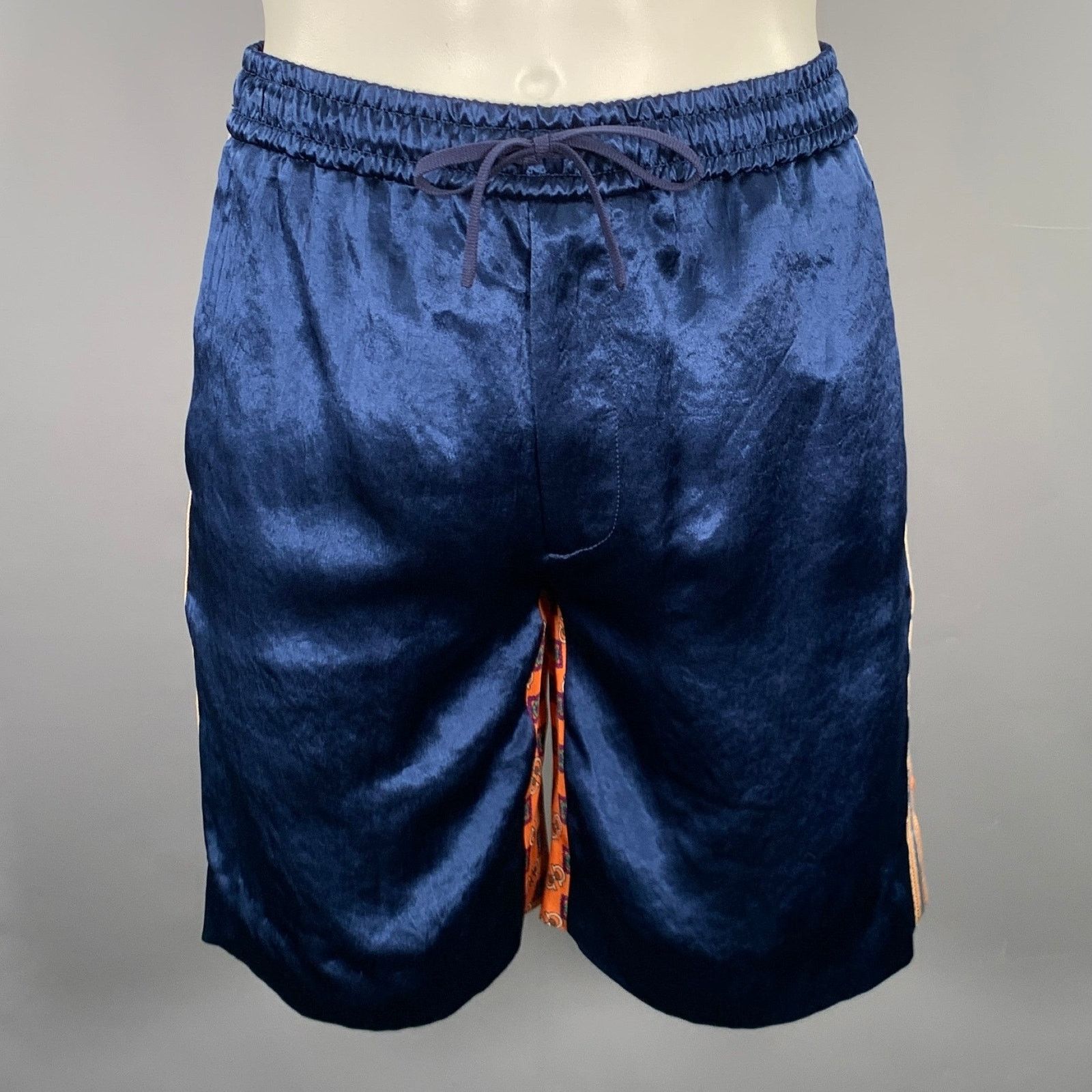 Gucci GUCCI Size 28 Blue Orange Monogram Acetate Joggers Shorts Size US 28 / EU 44 - 1 Thumbnail