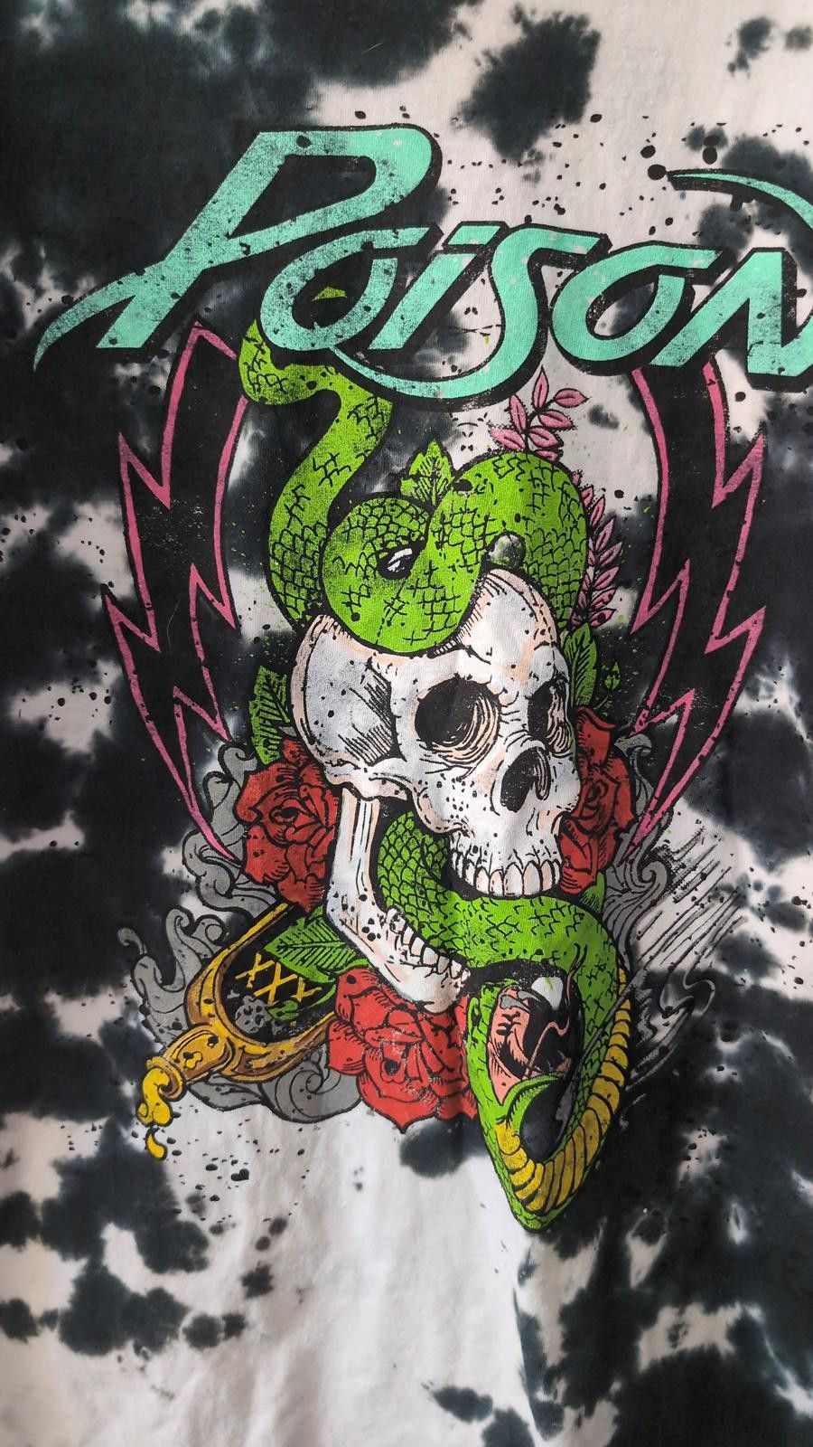 Other Poison Band T-Shirt Skull Snake Graphic Tie Dye Adult Medium Size US M / EU 48-50 / 2 - 4 Thumbnail