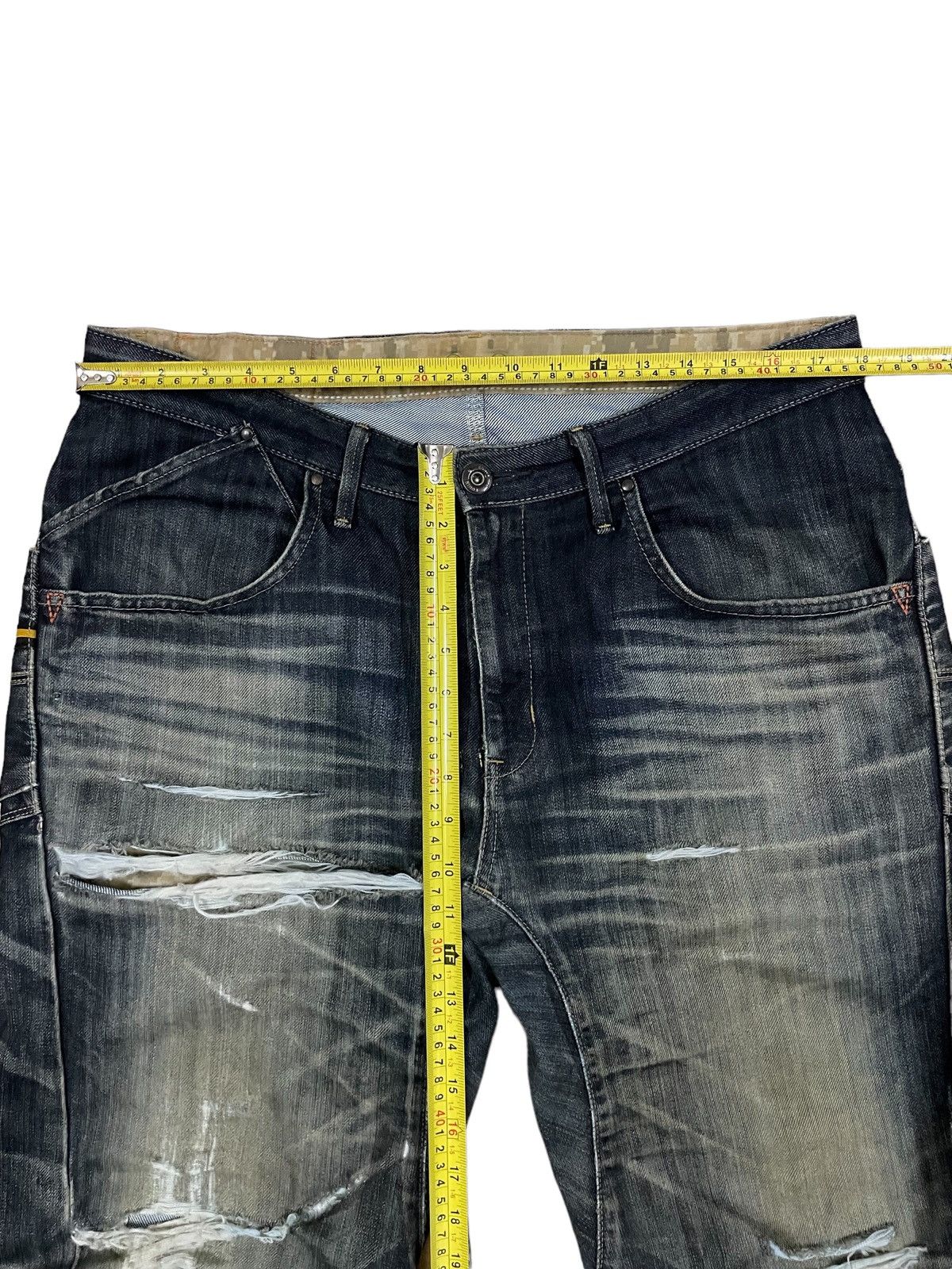 Edwin Vtg Edwin E-Function Mud Wash Camo Lining Ripped Baggy Jeans Size US 36 / EU 52 - 18 Thumbnail