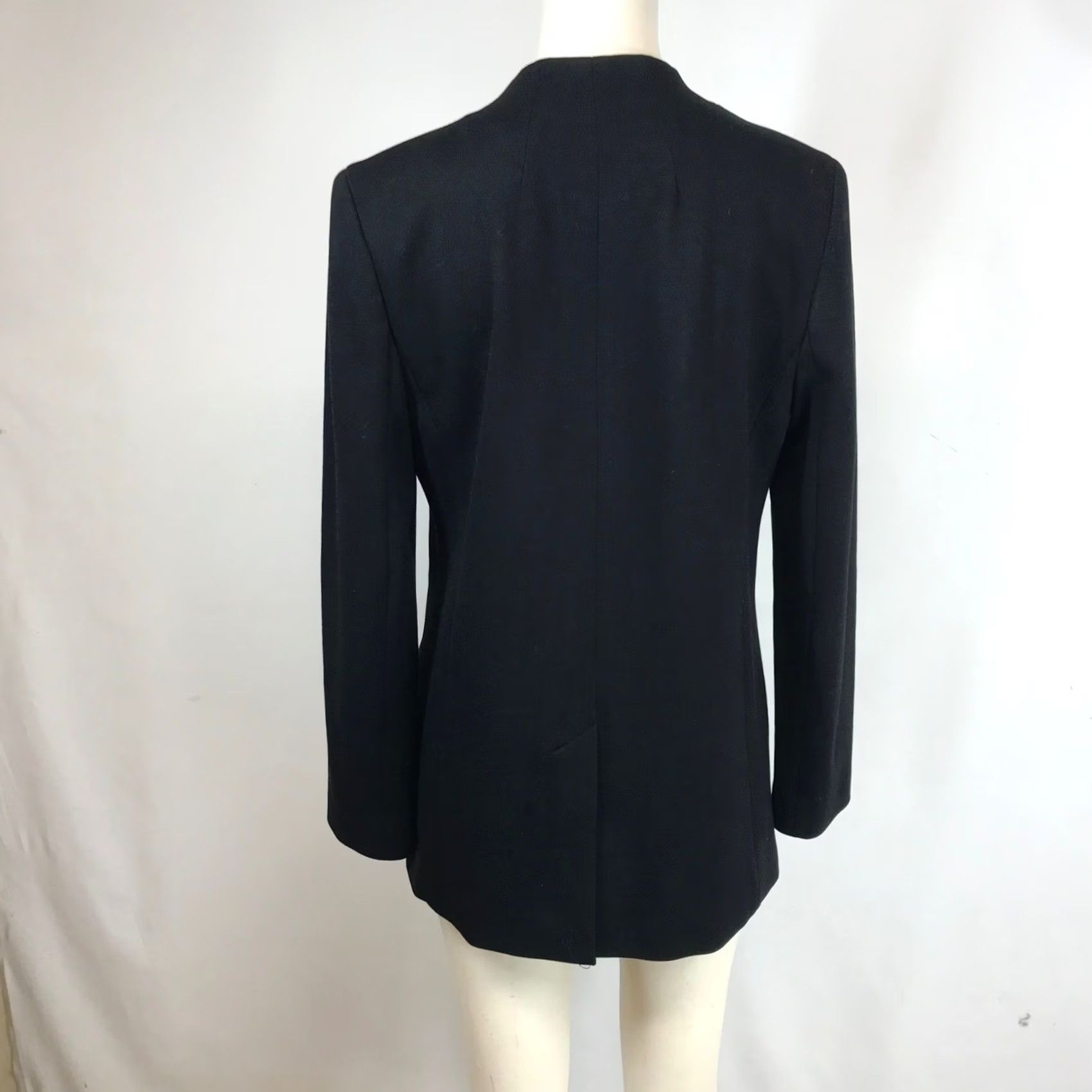 Madewell Madewell Black Collarless Single Button Blazer Jacket Women 6 Regular Long Sleeve Tailored Viscose Blend/0? Size M / US 6-8 / IT 42-44 - 5 Thumbnail